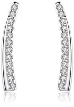 Daesar Weißgold Ohrstecker Damen 375 585 750 Echtgold, Ohrringe Zylinder mit Diamant Hochzeit Ohrstecker Nickelfrei
