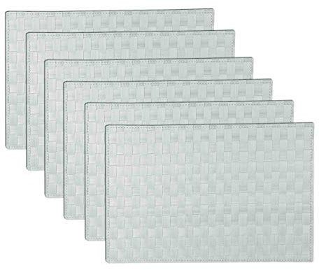 Tischset Platzset Platzmatte PP 1,5 mm 45 x 30 cm 6er-Set Rattan Echt Geflochten Farbe wählbar Weiß