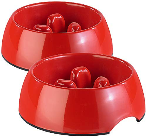 infactory Futter-Napf: 2er Pack Anti-Schling-Napf für Hunde und Katzen, 300 ml (Haustier Futter & Wasser, Wassernapf, Schüssel)