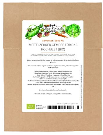 Mittelzehrer-Gemüse für das Hochbeet (Bio) - Samenset mit 8 Gemüsesorten für das zweite Jahr im Fruchtwechsel