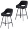 AINPECCA Bar Stools Set of 2 Black Velvet Barstools Breakfast with Arms Backs Workshop Kitchen Barstool Upholstered Seat Metal Footrest for Home Bar Counter Kitchen and Islands