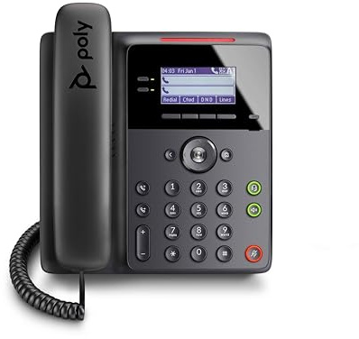 Poly Edge B30 IP Desk Phone, PoE (Polycom) - Open SIP - Connect to 16 Lines - Power Over Ethernet - Acoustic Fence Technology - RJ9 and 3.5mm Headset Ports - Illuminated Keys Where You Need Them