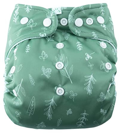 Popolini ?berhose Snap2Fit 4-15kg ?berhose f?r Stoffwindeln (Green Leaves)