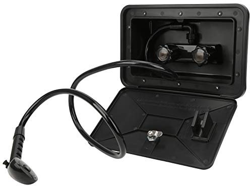 Kit Box Doccia Esterno, Set Doccia a Mano con 2 Chiavi, Tubo Flessibile per Rubinetto con Soffione Doccia, Interruttore a Doppia Valvola Caldo Freddo, Kit Doccia Esterna per Camper, Furgone(Nero)
