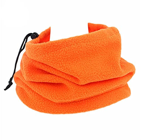 Woetwoat Schlauchschal Fleece Winddicht Halswärmer Loop Schal Mütze,klassischer, weicher Fleece-Winter-Halswärmer, Nackenwärmer, Gesichtsschal, Winddichte Schals, Schal für kaltes Wetter (Orange)