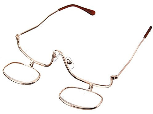 NEBAI · LESEN 1 Paar Makeup Lesebrille Vergrößern Flip nach unten Kosmetik Leser Make-up Gläser Für Damen (+2.5)
