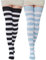 BABAHU Womens Extra Long Cotton Stripe Thigh High Socks Over the Knee High Socks