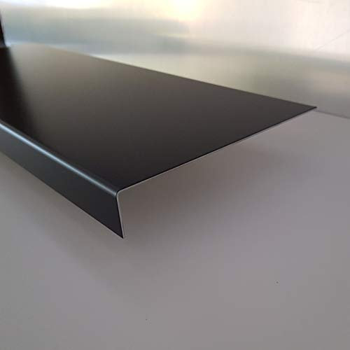 Bandeau de Rive Alu Noir - épaisseur 1 mm - 18 tailles -Retour 3 cm x (Hauteur 7 cm)