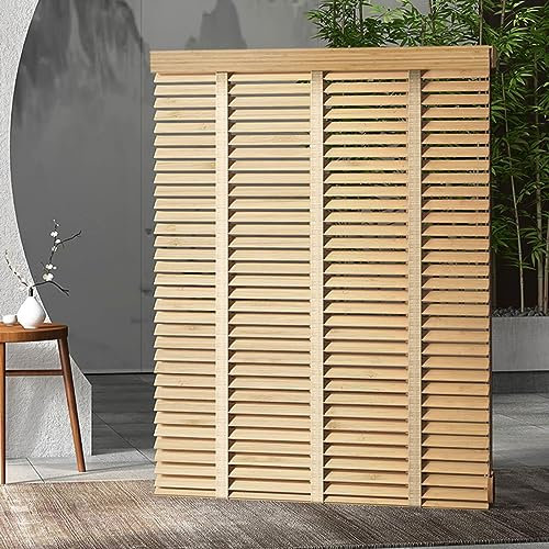 Pxzybd Innenjalousien,Massivholz Jalousie Mit Bändern,Wärmedämmung/Verdunkelung Jalousette,Holz Jalousetten Für Fenster,50mm Lamellenvorhänge,Anpassbare Horizontaljalousien,W×H-120x220cm/47x86.5in