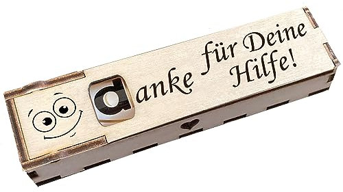 Duplo Geschenkbox mit Gravur inkl. Schokoriegel Holzbox mit Spruch Geschenkidee Schokolade Mitbringsel - Danke für Deine Hilfe