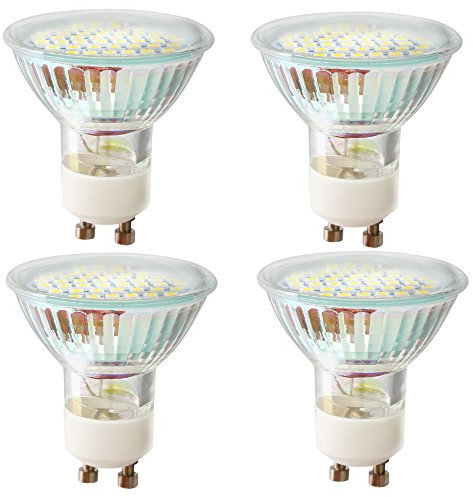 Mengjay 4 Stück GU10 LED - Glühbirne, LED Lampe 2.5w Warmweiß (3000k) Ersetzt 30W Halogen,120° Abstrahlwinkel Leuchtmittel,GU10 mit 48 LEDs, LED Birne 270 Lumen