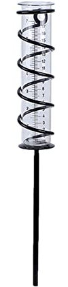 Regenmesser, Regenmesser Für Garten | Regenmesser Aus Glas | Regenmesser Litermesser Mit Erdspieß | Outdoor Regenmesser | Abnehmbarer Niederschlagsmesser | Spiral Regenmesser Für Garten Rasen Terrasse