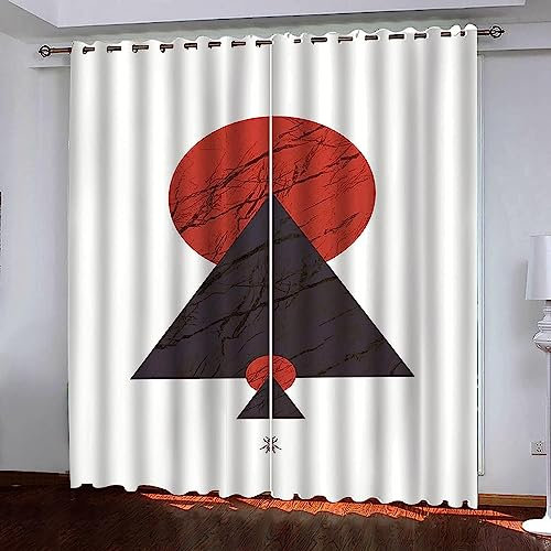 Tende Oscuranti Camera Da Letto 2 Pannelli - Ellisse Triangolare 3D Tende Oscuranti Termica Isolante Con Anelli Per Decorazione Di Finestre Interne Ufficio Albergo Ristorante 150 (L) X 166 (A0