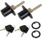 AFCJLTO Lot de 2 Serrures à Tiroir avec Clé pour Meubles et Armoires - Système à Piston Diamètre 16 mm et Longueur 60 mm - Idéal pour Classeurs et Vitrines à Poussoir avec Clé