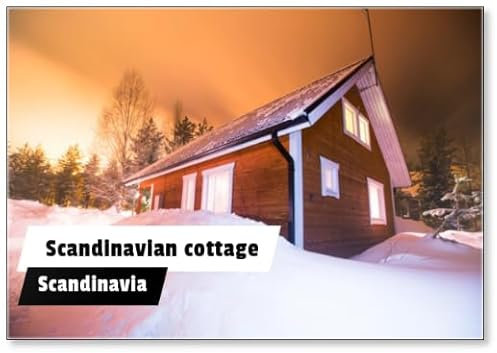 Wunderschönes skandinavisches finnisches schwedisches norwegisches Holzhaus Design 1 Kühlschrankmagnet
