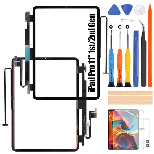 Atwist Pantalla de repuesto para iPad Pro 11 1st 2018/2nd 2020 - para iPad Pro 11 2018/2020 Touch Screen Digitalizador para iPad Pro 11 Pantalla táctil con Kits A1979 A1934 A2068 A2230 (no pantalla