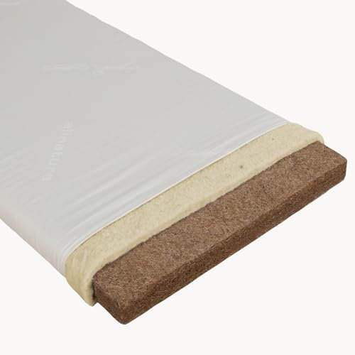 allnatura Kinder- Babymatratze Coco 80x160 - Ergonomische Kokosmatratze mit Schafschurwoll-Polsterung, abziehbarem Bio-Baumwollbezug & atmungsaktiver Trittkante - Nachhaltig & Fair - Made in Germany