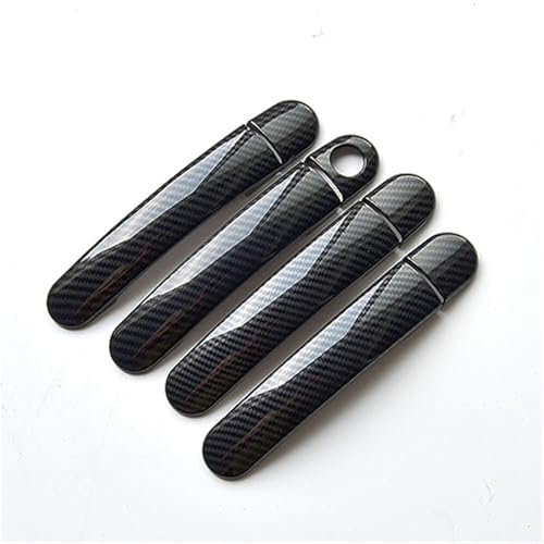 MKVAXR for VW, for Golf, 5 MK5, for Golf, V Rabbit 1K 2004-2009 Carbon Fiber Chrom Autotürgriffabdeckung Styling Zubehör Aufkleber Autotürgriffabdeckung(Black Model 1)
