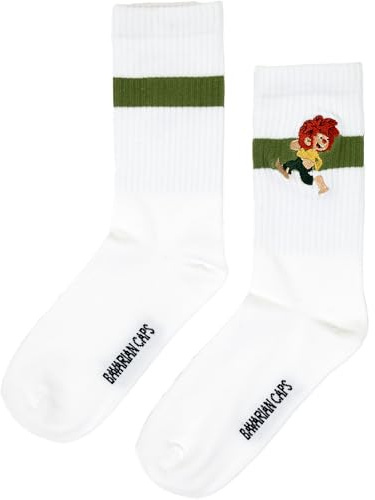 Bavarian Caps Unisex Pumuckl Socken, weiß, 41|42|43|44|45|46