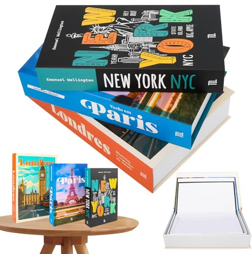 3 Pièces Faux Livres Decoration Maison, Magnetic Empilés Rangement Boite Livre Decoration d'interieur pour Maison Salon Tables Basses Decoration pour la Maison/Table Basse/Bureau