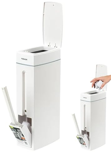 Syengery Cesta De Basura Estrecha, Papelera De Baño Con Soporte Para Escobilla De Inodoro, Cubo De Basura Estrecho Para Baño, Cocina, Oficina, Sala De Estar