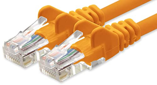 1aTTack.de 1m Cavo di Rete arancione - 1x - Cat.6 Ethernet Gigabit Lan RJ45 10 100 1000 Mbit s - Cavo Patch UTP compatibile con Cat.5 Cat.5e Cat.7 Cat.8 - arancione - 1x - 1m