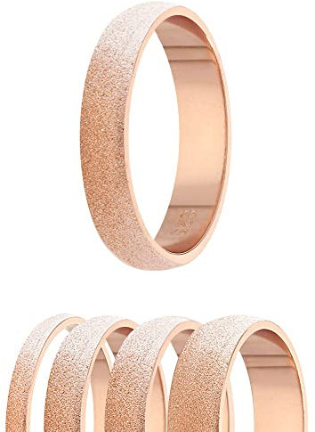 Treuheld® | 925 Sterling Silber Ring | Roségold | Ringgröße 50 | Breite 2mm | Damen & Herren | Diamant Optik/Matt/Sandgestrahlt | Finger-Ring