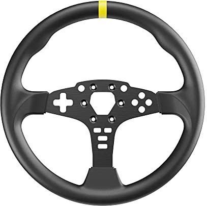 MOZA Mahogany Wood Steering Wheel Cover, Universal Fit, 38 cm, Non-Slip Handle, Black, Passenger Car