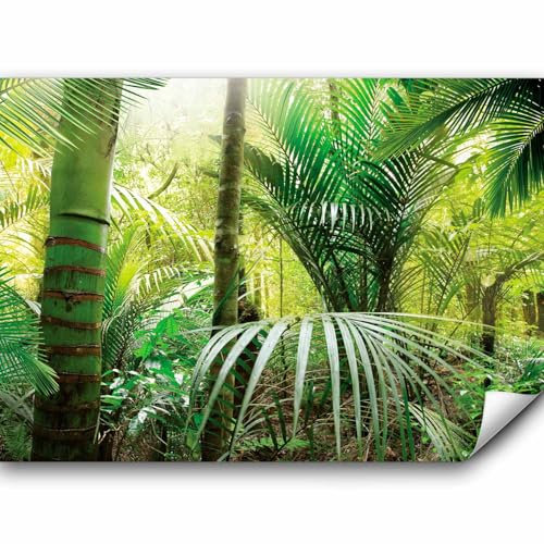 murando Fototapete selbstklebend Blätter 343x256cm Foto Tapete Tapetenfolie Möbelfolie Wandverkleidung Wandtapete Motivtapeten Bildtapete Wohnzimmer 3d Effekt Modern Natur grün Wald b-B-0033-a-a