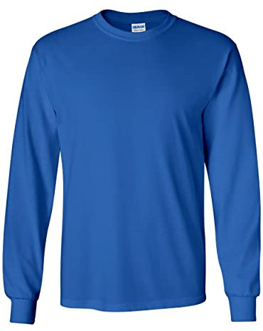 Gildan Men's Ultra Cotton Adult Long Sleeve T-Shirt, 2-Pack Royal/Gold, Royal, XXXL