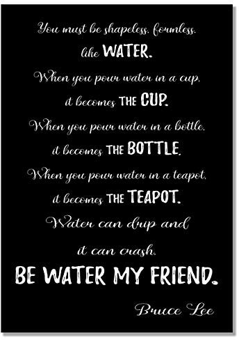 Bruce Lee Full Water Zitat #B A4 ungerahmt My Friend schwarz und weiß Poster Motivation Inspiration Foto