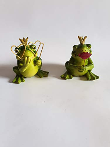 Wurm Froschkönig aus Poly Grün 2er Set Frösche Frosch König Deko Dekoration