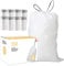Code Q (200 Count) 13-17 Gallon Heavy Duty Drawstring Plastic Trash Bags Compatible with simplehuman Code Q | 1.2 Mil | White Drawstring Garbage Liners 13-17 Gallon/40-65 Liter