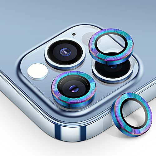 Tensea for iPhone 13 Pro - iPhone 13 Pro Max Camera Lens Protector, 9H Tempered Glass Camera Cover Screen Protector Metal Individual Ring for iPhone 13Pro 6.1 inch iPhone 13 ProMax 6.7 inch 2021
