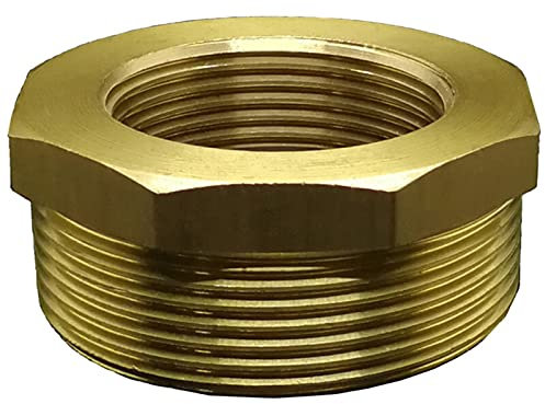 Lnanqing-Brass Adapter 1/8 1/4 3/8 1/2 3/4 1 BSP Female To Male Thread Brass Reducer Bushing Pipe Fitting Reducing Coupler Connector, Garden Hose Connector (Color : 03 04)