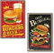 CREATCABIN 2pc Metall Blechschild Heißer Burger Bier Essen Retro Vintage Lustige Wandkunst Wandbild Hängen Eisen Malerei Für Hausgarten Bar Pub Küche Wohnzimmer Büro Garage Plaque 12 x 8 Zoll