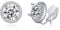 QUKE 10mm Shiny Cubic Zirconia Crystal Round Clip On Stud Earrings Non Pierced Earrings Jewellery For Women Girls