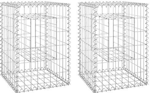 VidaXL Poteaux à panier de gabion 2 pcs 40x40x60 cm Fer