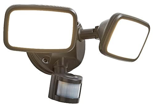 Britalia LED Anthracite Outdoor Modern Twin Head Flood Light with PIR Sensor | 20W 1500 Lumens 4000k Cool White | IP65 Exterior Rated | Adjustable Motion Detector