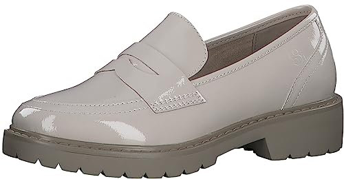s.Oliver Damen Loafer ohne Absatz Spitz Elegant, Beige (Beige Patent), 38 EU
