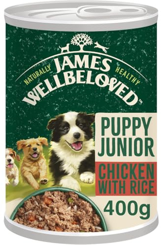 James Wellbeloved Puppy Chicken, Rice and Vegetables in Loaf Can, Hypoallergenic Wet Dog Food (12x400g)
