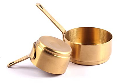 Pentola per sugo in acciaio , mini casseruola antiaderente piccola casseruola antiaderente per cucina oro 80 ml