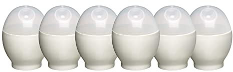 Jolliman Egg Shaped Quick Microwave Egg Boiler Cooker, Poacher Set of 4/6 Pieces (6)