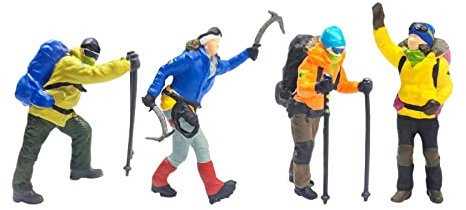 MagiDeal 4 x Miniaturmodell im Maßstab 1:87 zum Wandern, Klettern, Figuren, Layout-Zubehör, Ornament