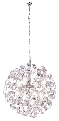 GLOBO Hängeleuchte Chrom Kugelleuchte 8 flammig Wohnzimmerleuchte hängend, 8x E14 Fassung, DxH 70x155 cm