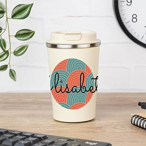 Wanapix | Tazza Termica da Viaggio Personalizzata 350ml | Tazza di Caffè e Tè da Portare Via | Acciaio Inossidabile - Doppio strato| Senza BPA | Japan