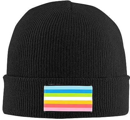 501 Beanie Mütze Queer Pride Flag LGBTQ Schwarz Beanie Hat Bequeme Cuffed Hats Klassisches Wintermütze Für Fischen Wandern Laufen