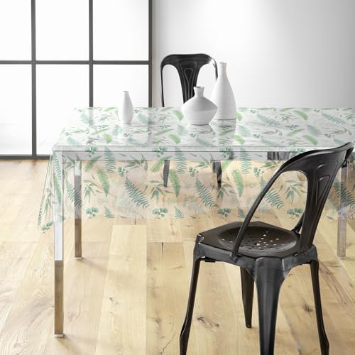 Douceur d'Intérieur Aurea Tischdecke, rechteckig, transparent (140 x 240 cm), bedrucktes PVC 14/100E