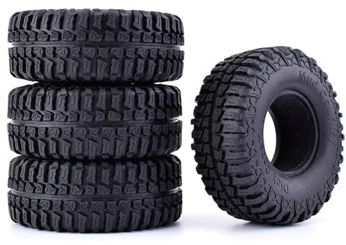 KINGCOO RC Auto Reifen, 4PCS RC Crawler Reifen Gummi 1.9 Zoll Felgen Radreifen für 1:10 RC Rock Crawler Auto Teile für Axial SCX10 D90 TF2 TRX4 Tamiya Redcat Gen8 (100MM)