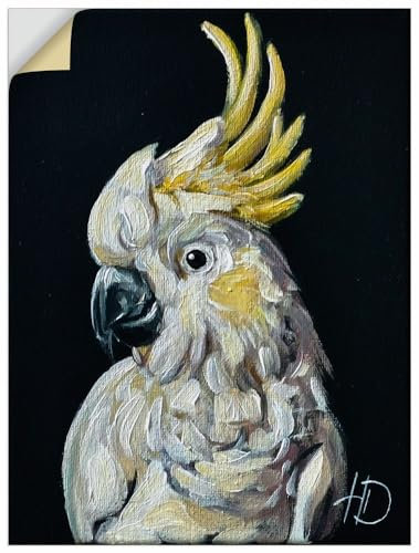 ARTland Wanddeko Wandtattoo selbstklebende Vinylfolie 60x80 cm Deko Tropisch Tiere Vogel Papagei Kakadu Porträt U5BM